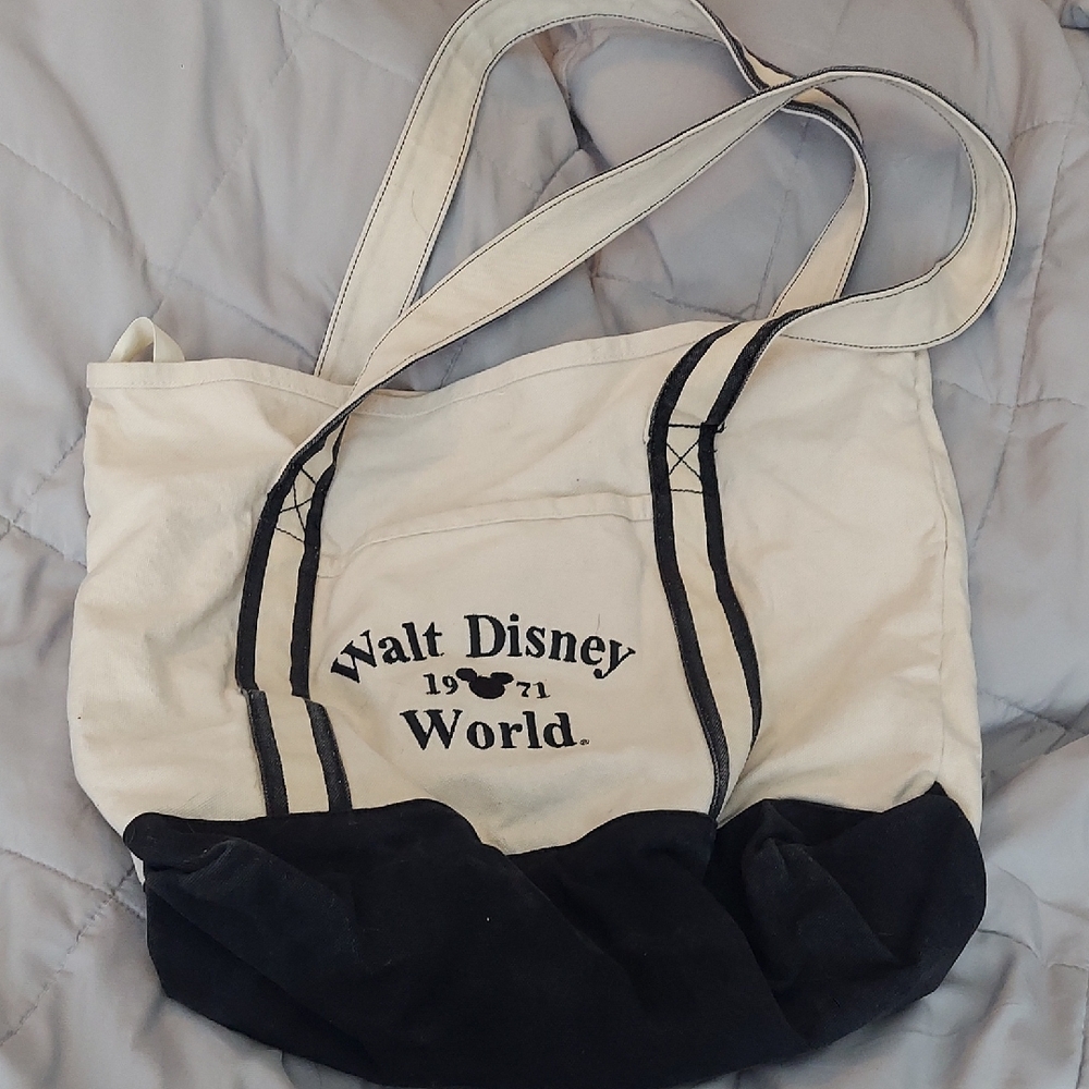 Vintage Disney Cream and Black Tote Bag